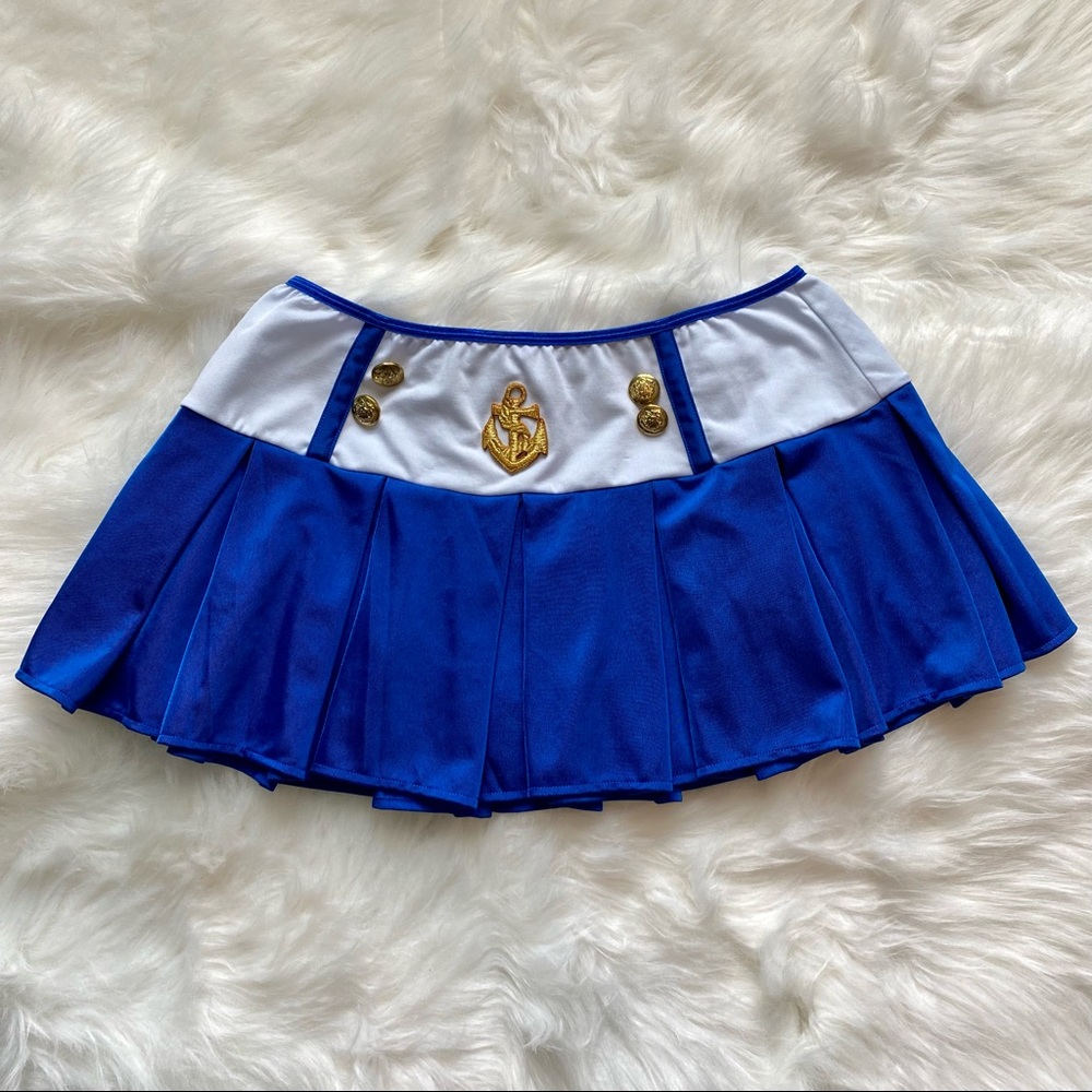 BodyRage | Hot Sailor Girl Royal Blue Swim Coverup Skirt | Medium/Large